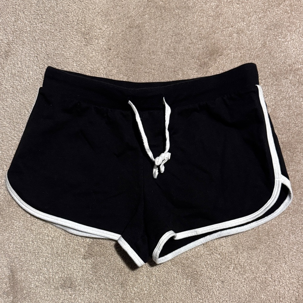 No Boundaries Black Athletic Shorts with White Trim